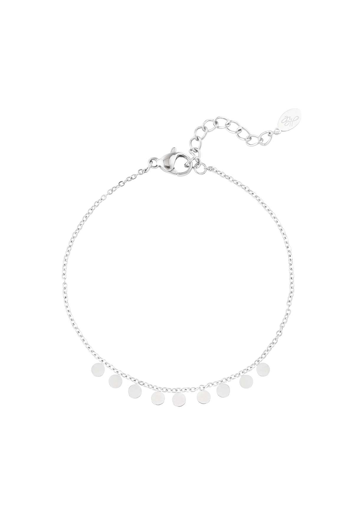 Bracelet simple avec pendentifs ronds - argent