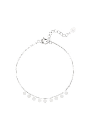 Simple bracelet with round pendants - silver h5 