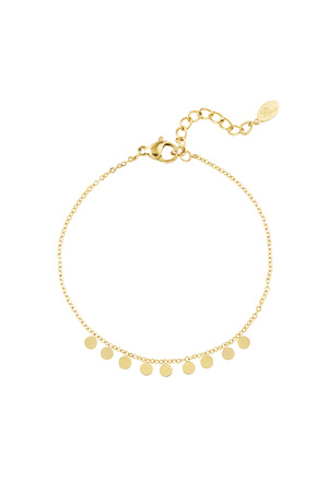 Simple bracelet with round pendants - gold h5 