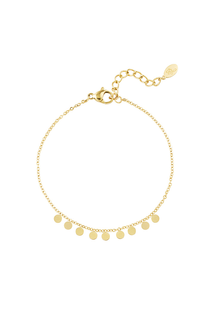 Simple bracelet with round pendants - gold 