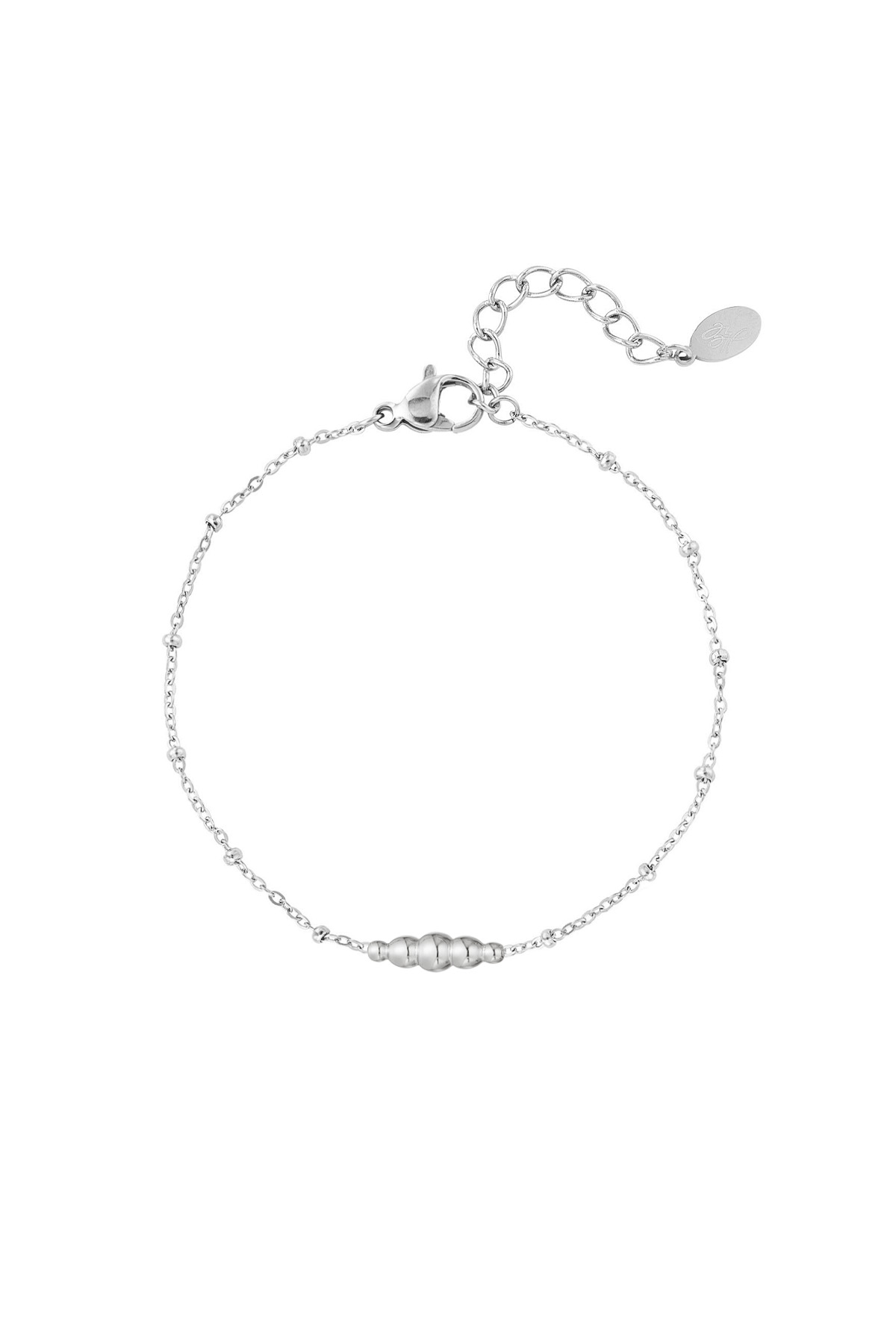 Simple bracelet with twisted charm - silver