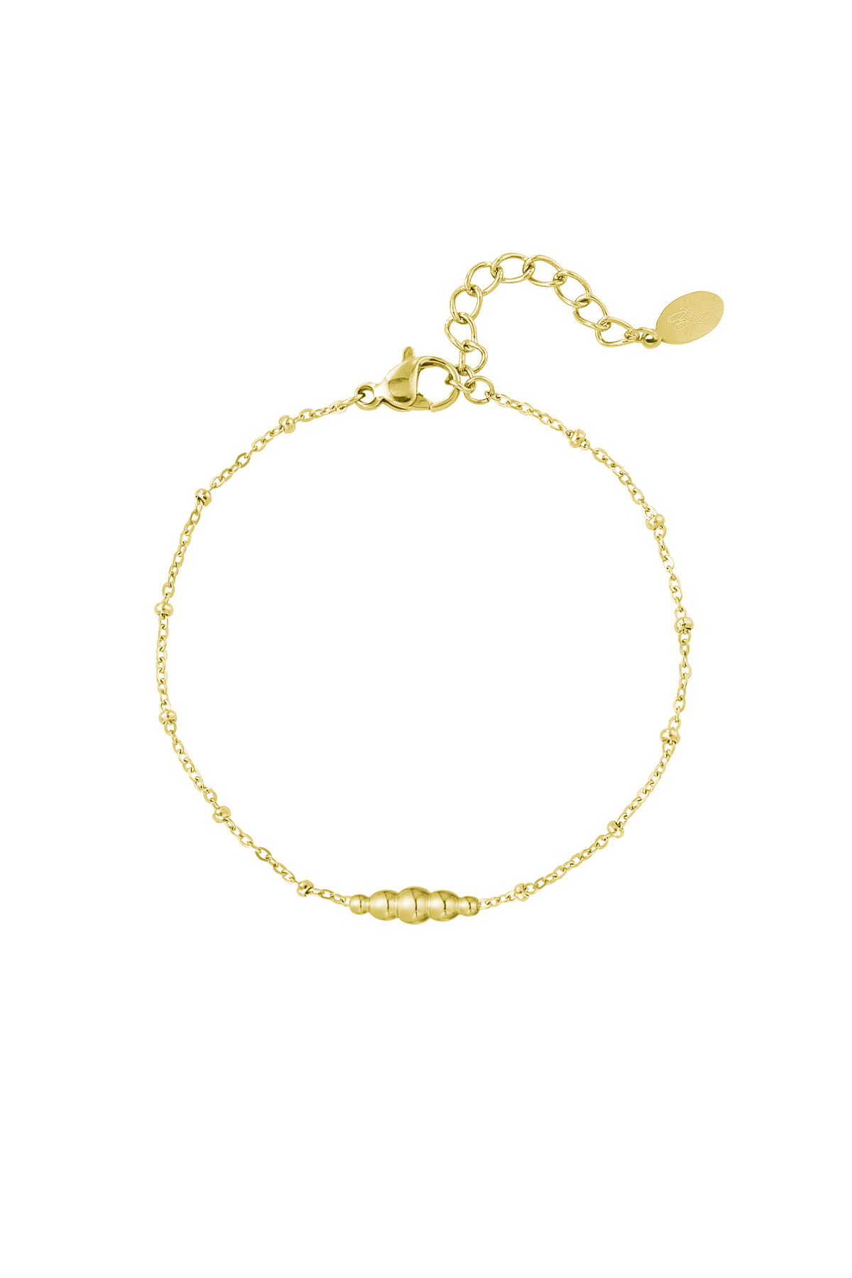 Simple bracelet with twisted charm - gold 
