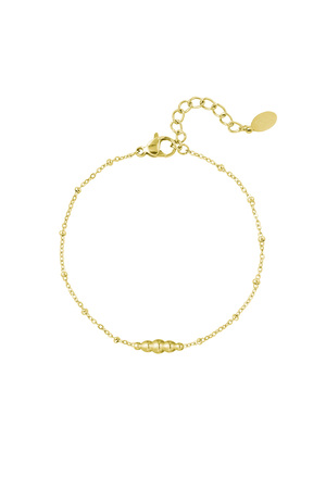 Simple bracelet with twisted charm - gold  h5 