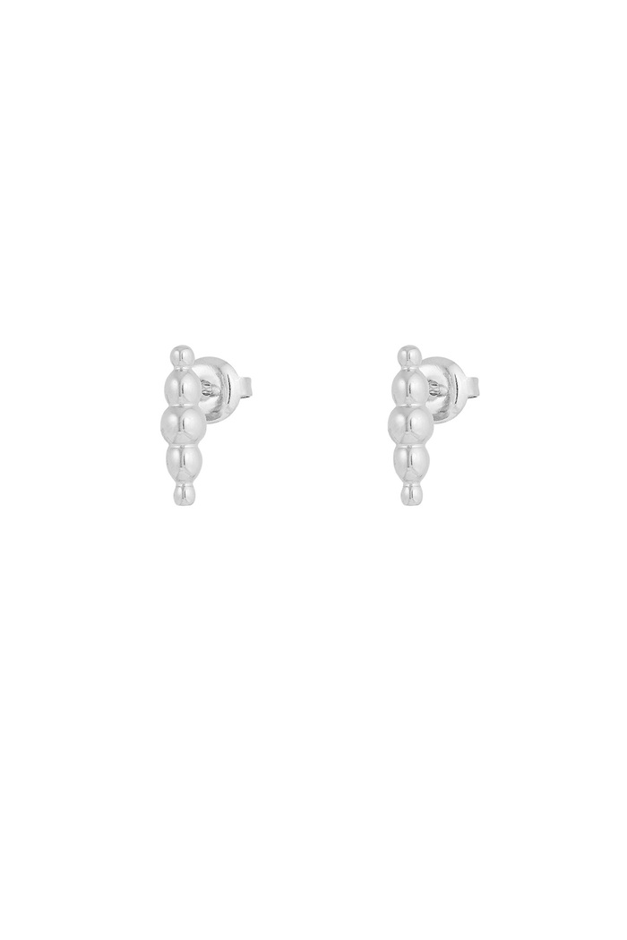 Stud earrings party dots - silver 