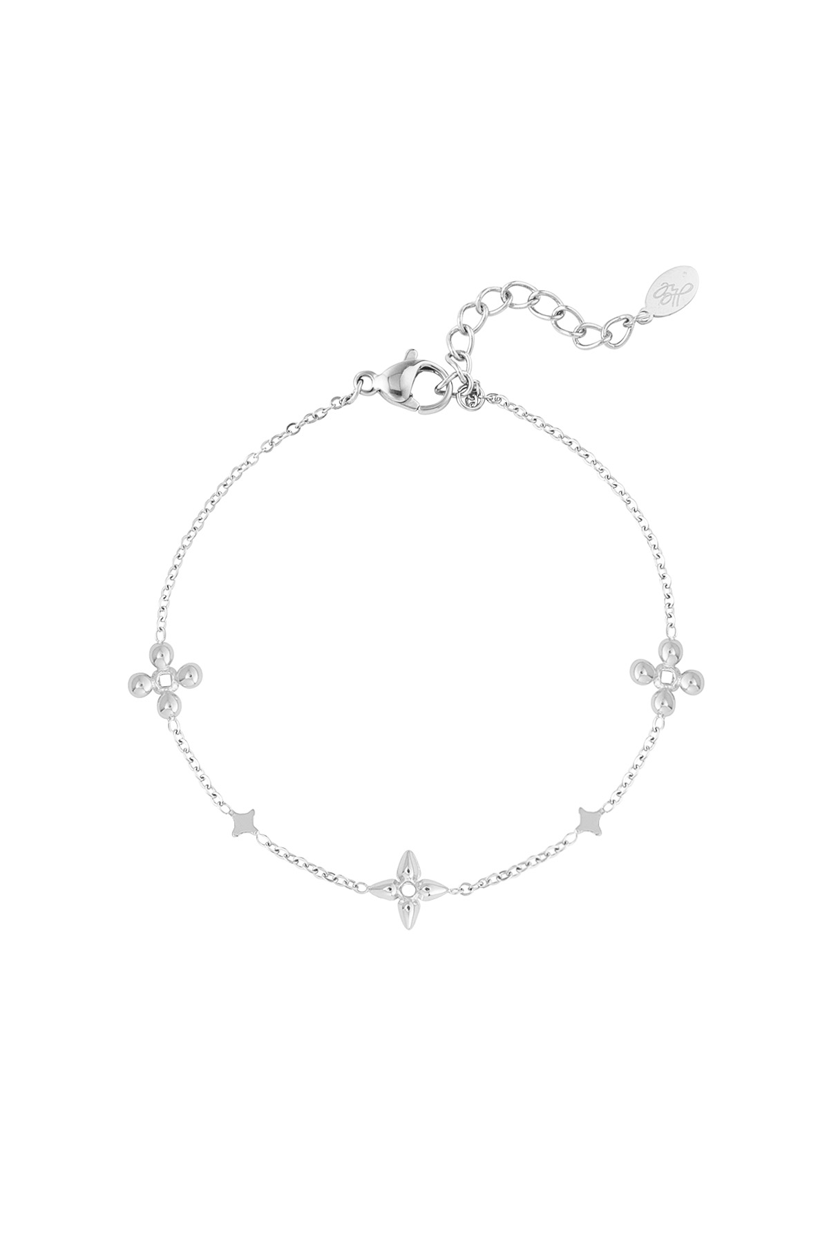 Flowerparty armband - zilver