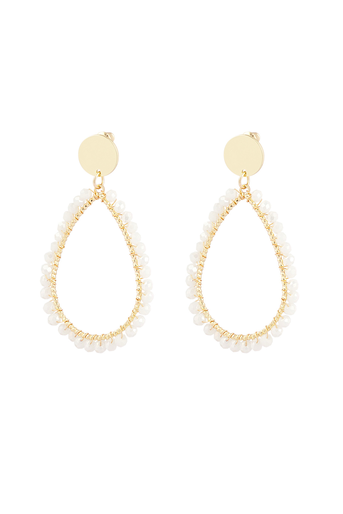 Oval earrings pastel - white