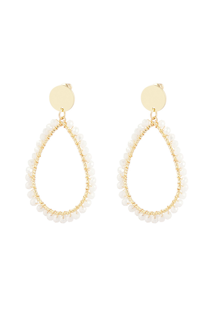 Oval earrings pastel - white 
