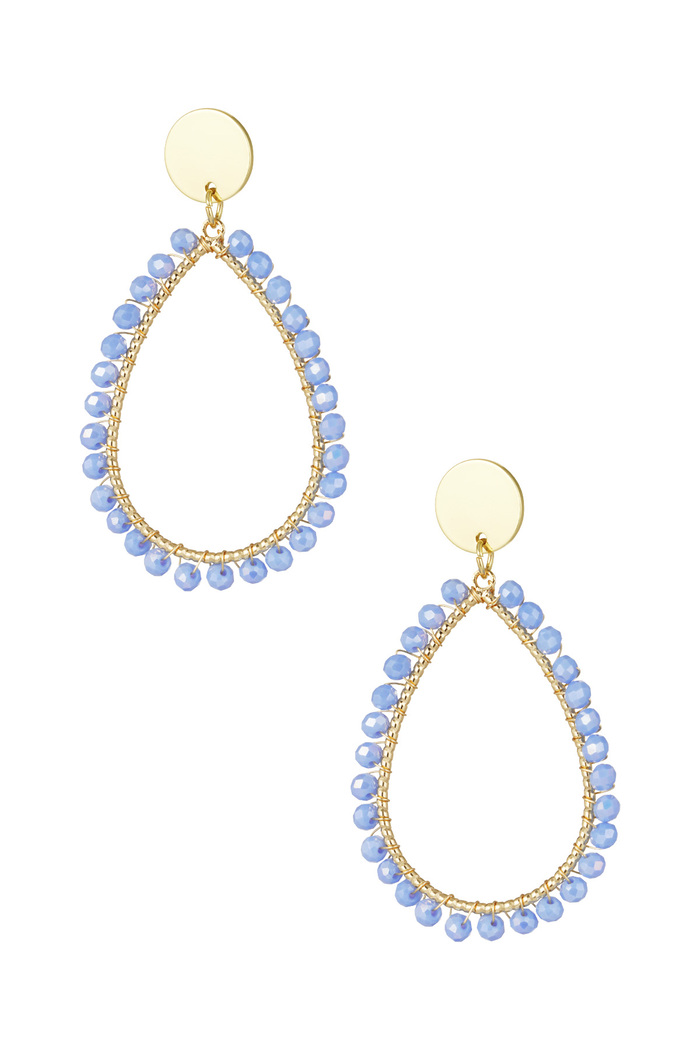 Oval earrings pastel - light blue 