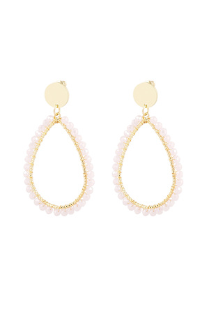 Oval earrings pastel - pale pink h5 