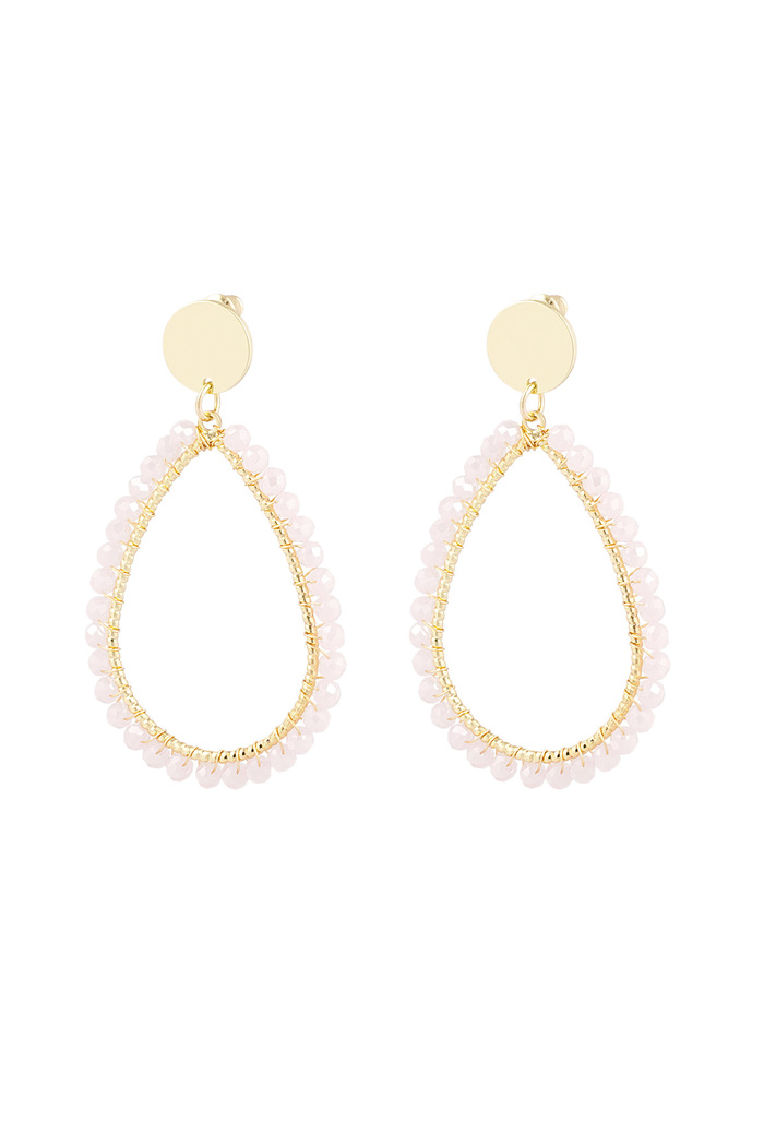 Oval earrings pastel - pale pink 