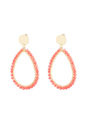 Oval earrings pastel - red h5 