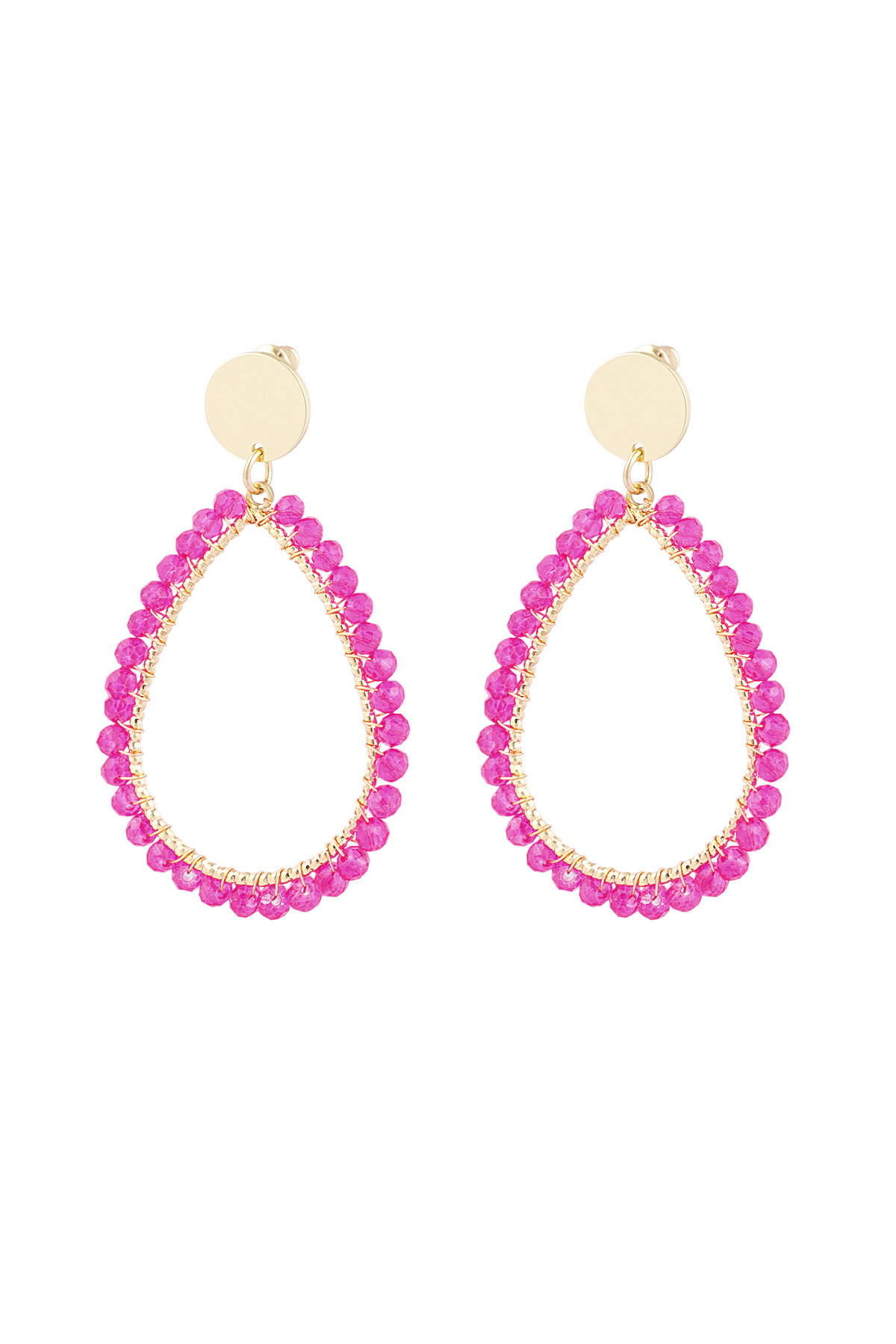 Oval earrings pastel - rose