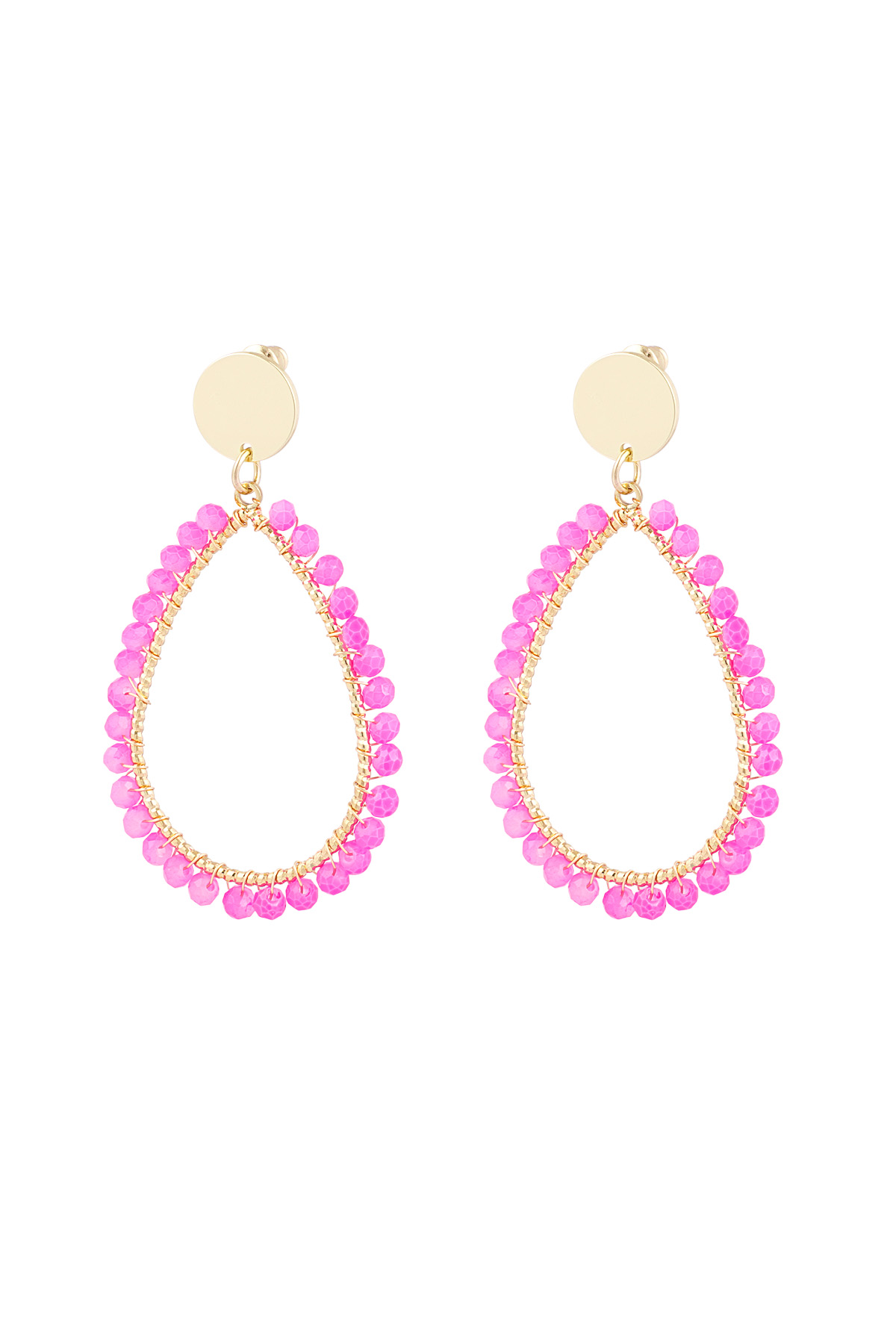 Oval earrings pastel - fuchsia h5 