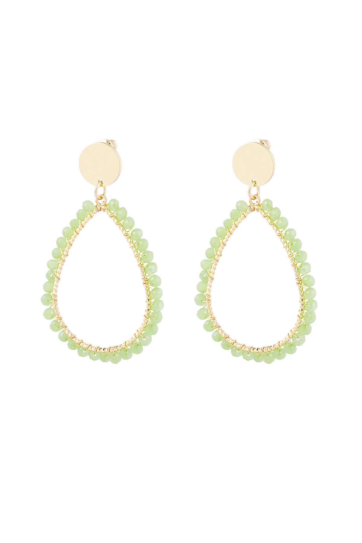 Oval earrings pastel - green
