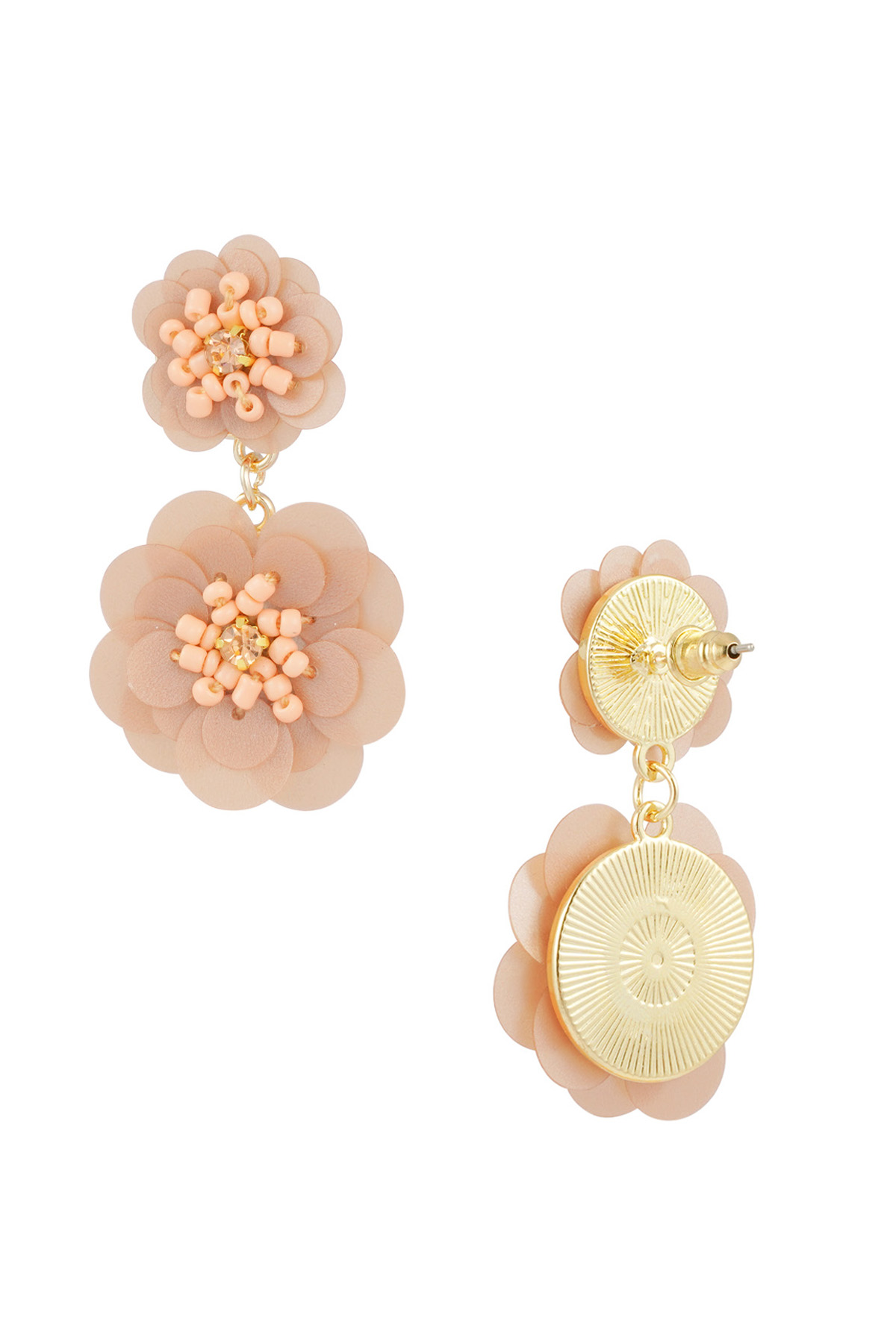 Boucles d'oreilles saison florale - champagne h5 
