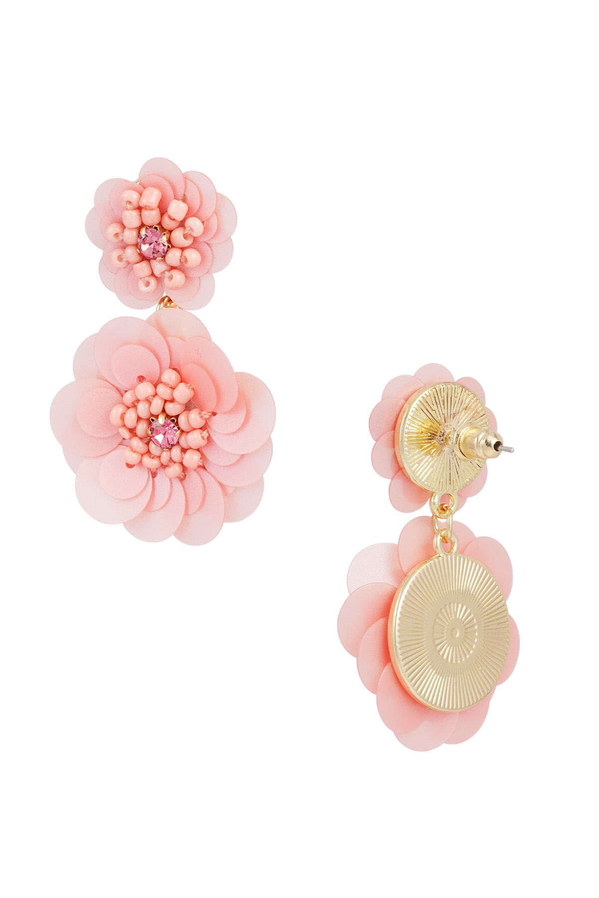 Boucles d'oreilles saison florale - rose