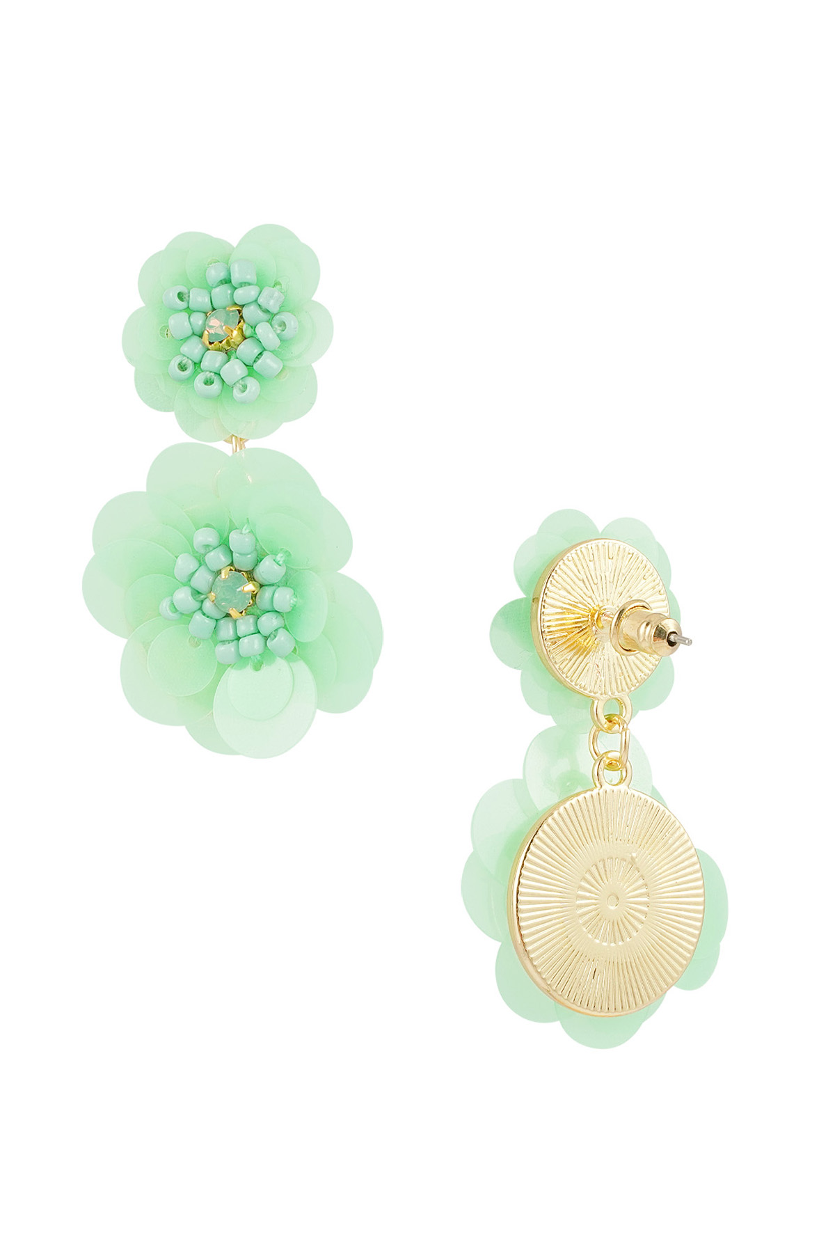 Earrings floral season - green