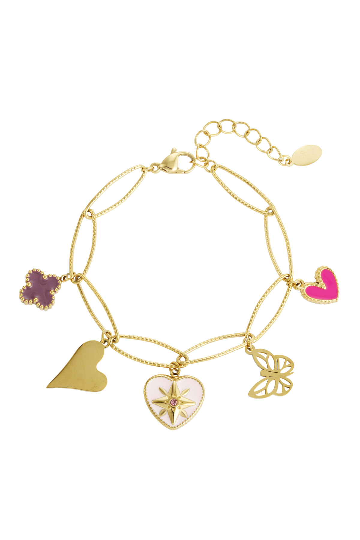 Charm bracelet lovely butterfly - gold