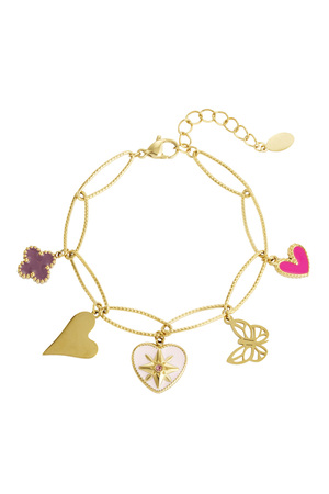 Charm bracelet lovely butterfly - gold h5 