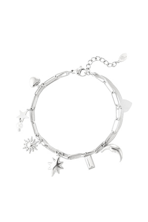 Day and night charm bracelet - silver h5 