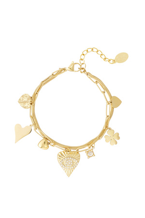 Charm bracelet colorful day - gold h5 