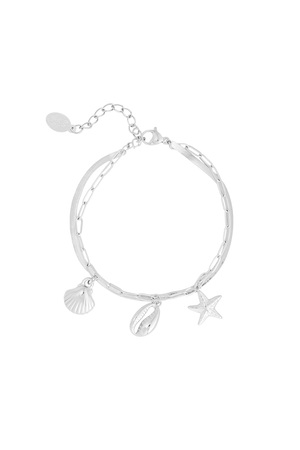 Bracelet with sea charms - silver h5 