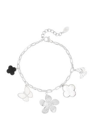 Charm bracelet flower child - silver h5 