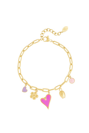 Charm bracelet colorful day - gold h5 