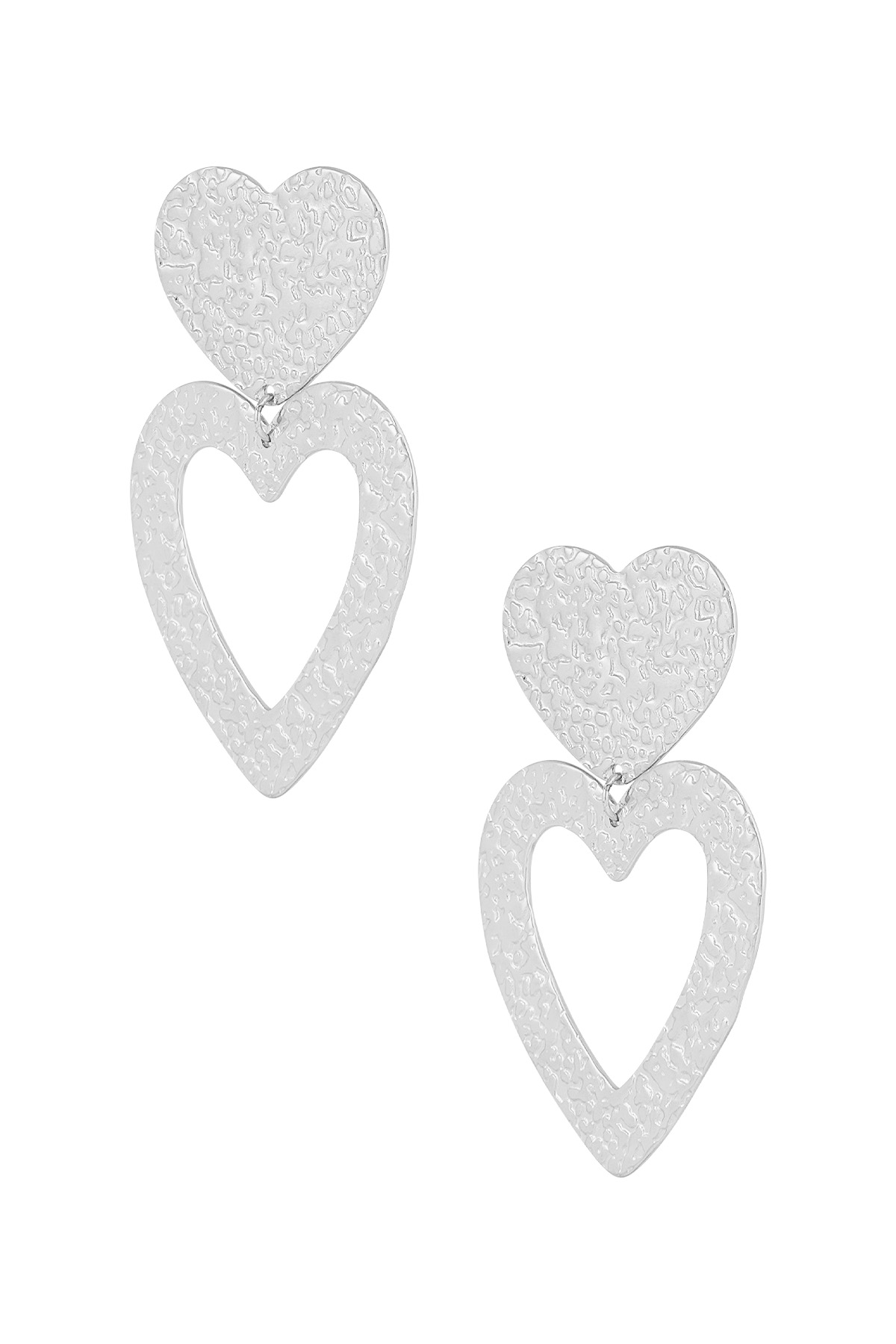 Earrings lovely hearts - Silver
