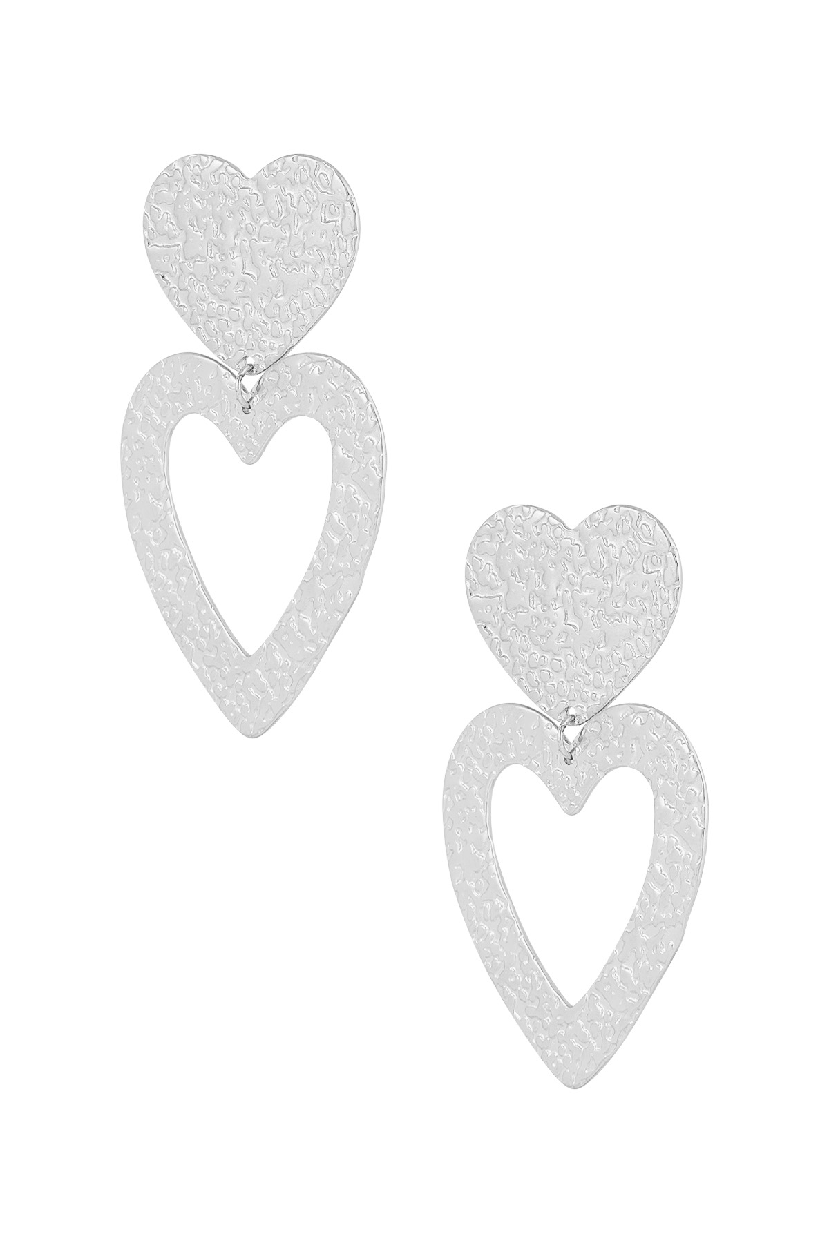 Earrings lovely hearts - Silver Color color 2