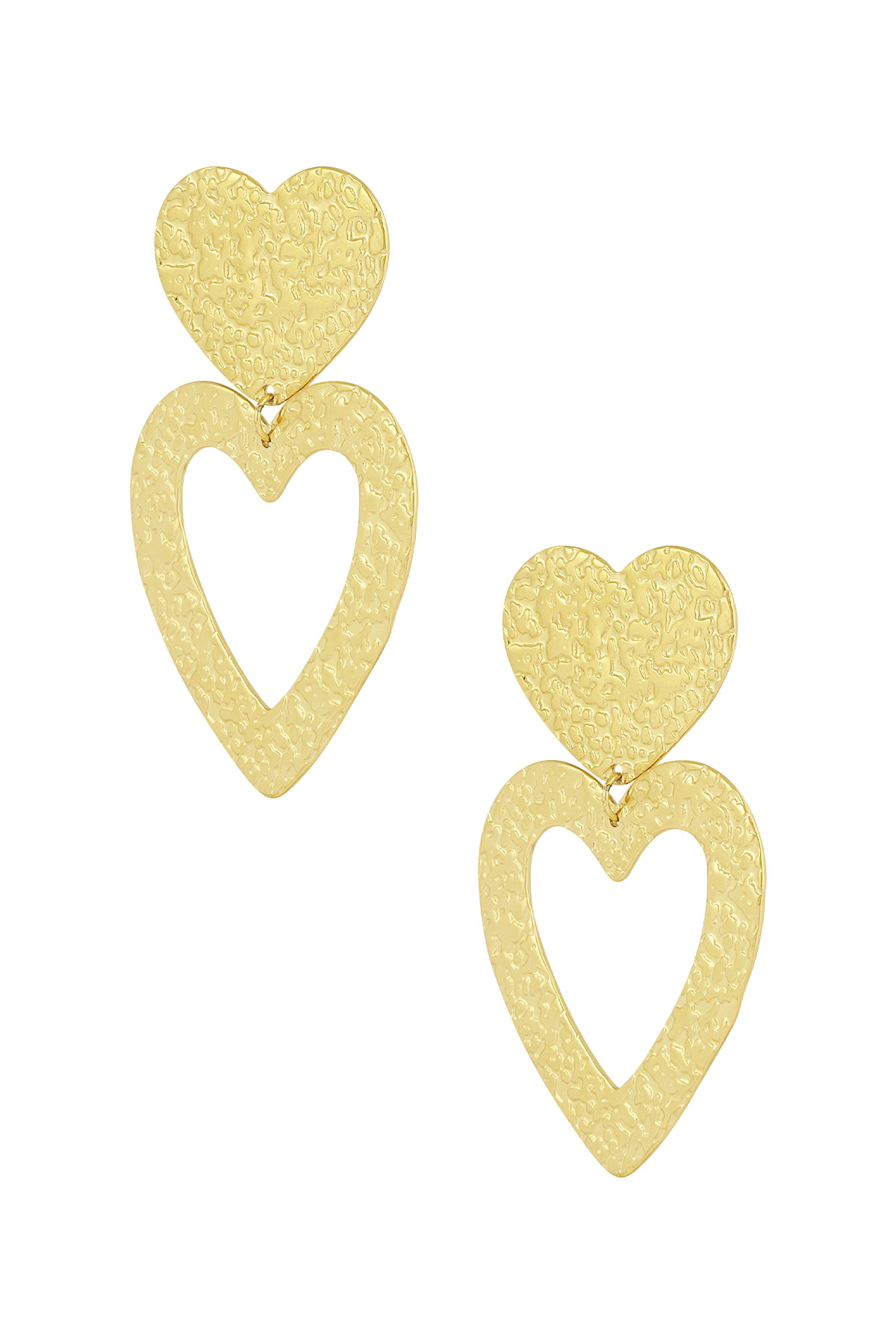 Earrings heart structure - Gold