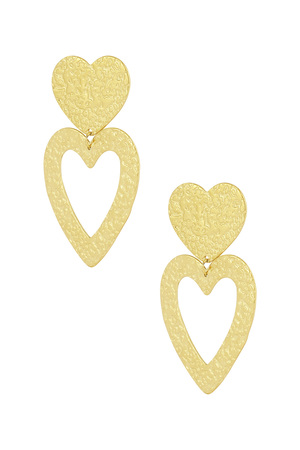 Earrings heart structure - Gold h5 