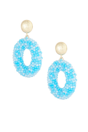 Oval disco dip earring - Light blue h5 