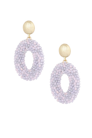 Oval disco dip earring - gray gold h5 