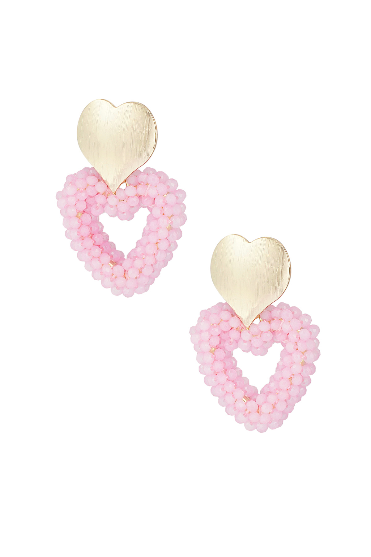 Earrings sweethearts - pink Gold color