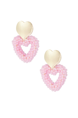 Earrings sweethearts - pink gold h5 
