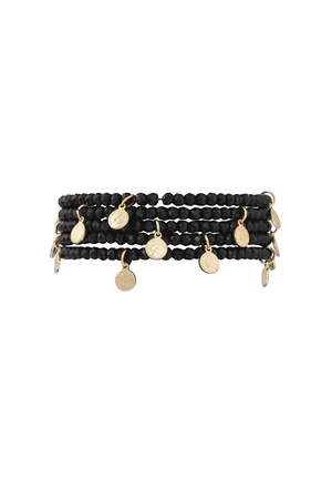 Bracelet with coin charms - black h5 