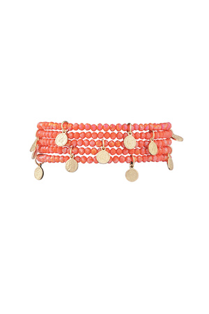 Bracelets with coin charms - orange  h5 