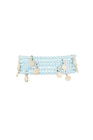 Bracelet with coin charms - light blue  h5 