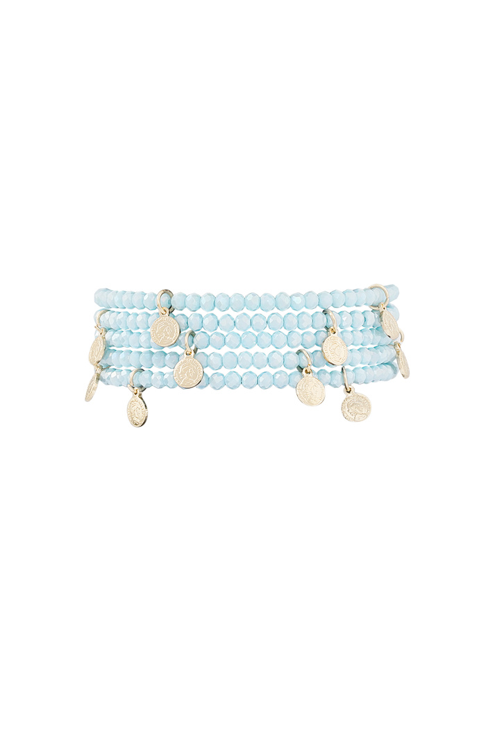 Bracelet with coin charms - light blue  