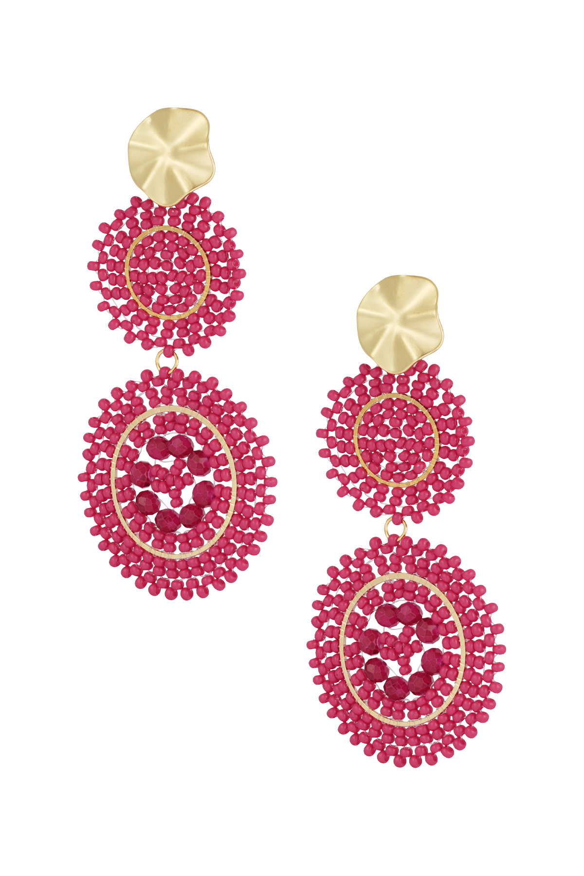 Bold Bead Earrings - red h5 