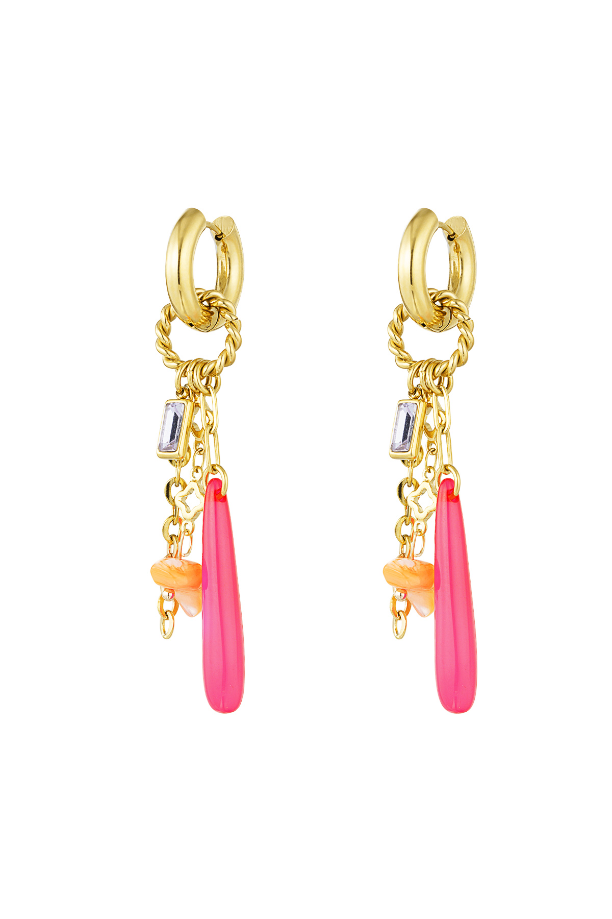 Earrings disco dream - fuchsia