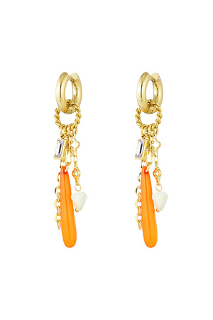 Earrings disco dream - orange gold h5 
