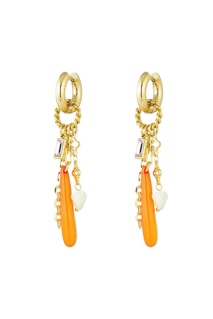 Earrings disco dream - orange gold 