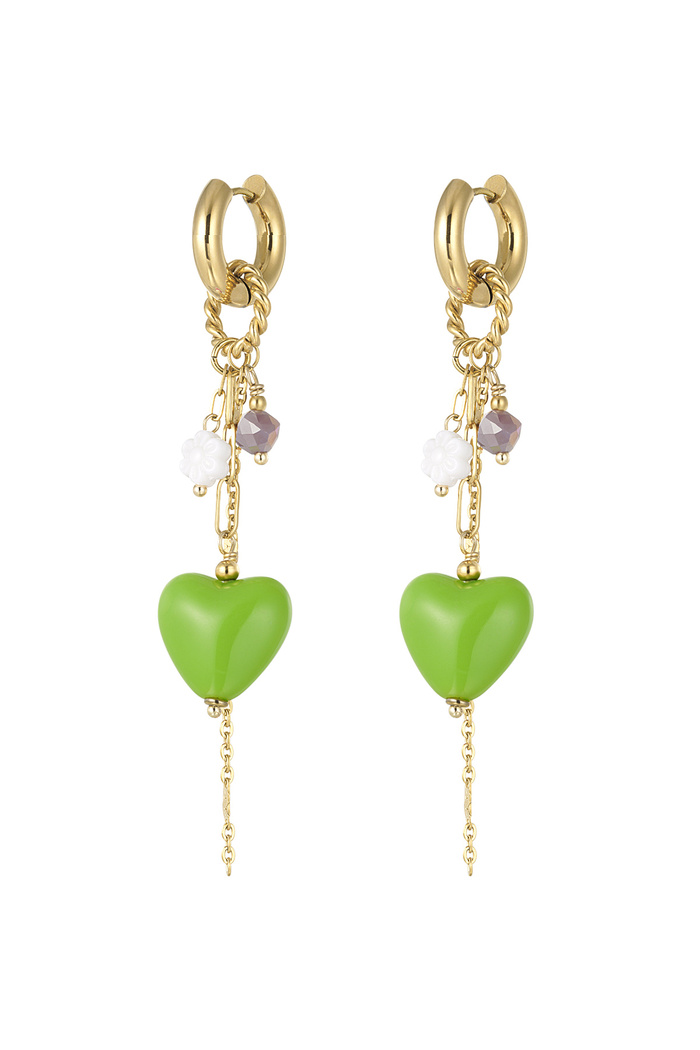 Love party earrings - green/purple 