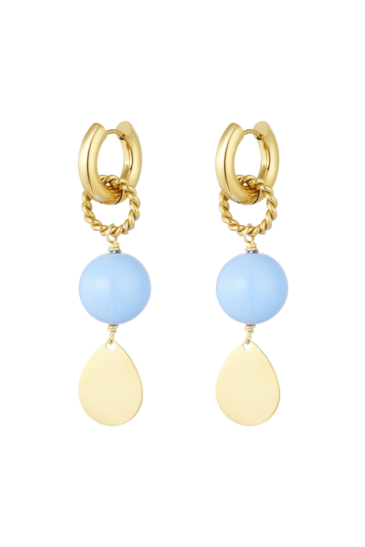Earrings shine bright - blue gold h5 