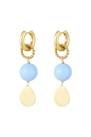 Earrings shine bright - blue gold h5 