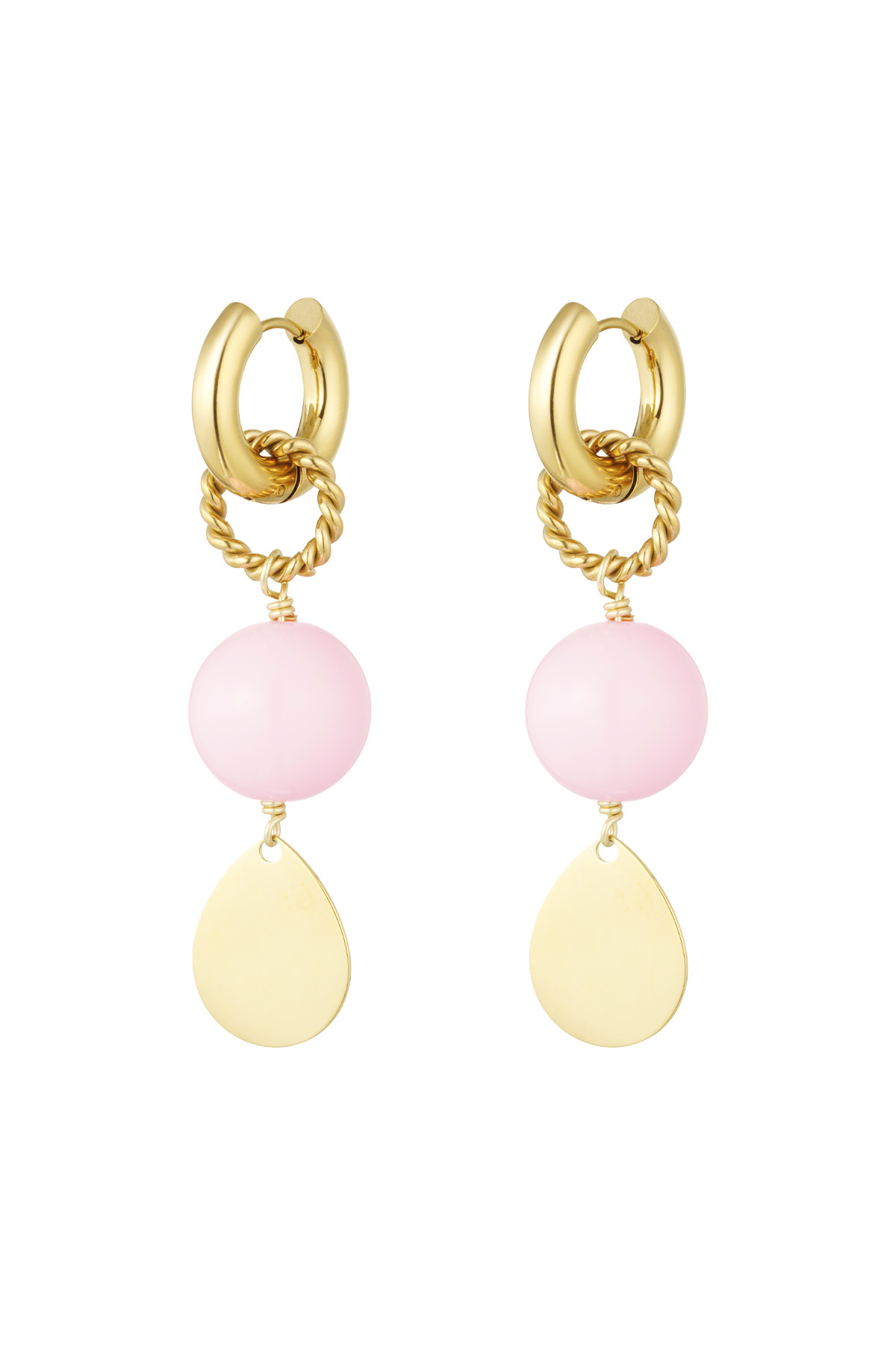 Earrings shine bright - pink gold 