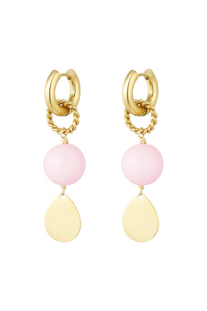 Earrings shine bright - pink gold h5 