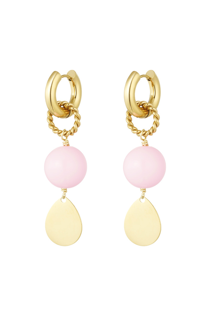 Earrings shine bright - pink gold 